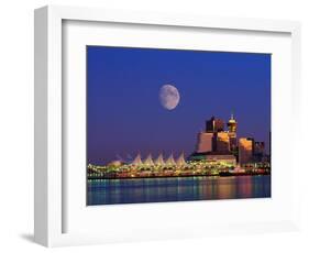 Moon Over Vancouver and Coal Harbor-Ron Watts-Framed Photographic Print