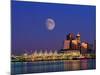 Moon Over Vancouver and Coal Harbor-Ron Watts-Mounted Photographic Print