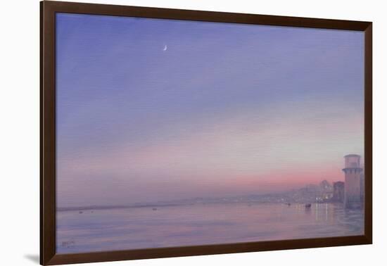 Moon over Varanasi-Derek Hare-Framed Giclee Print