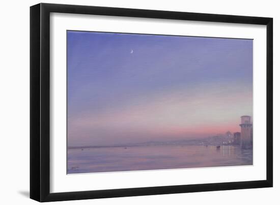 Moon over Varanasi-Derek Hare-Framed Giclee Print