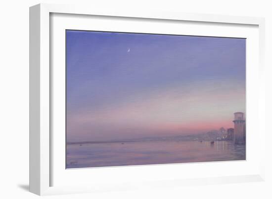 Moon over Varanasi-Derek Hare-Framed Giclee Print