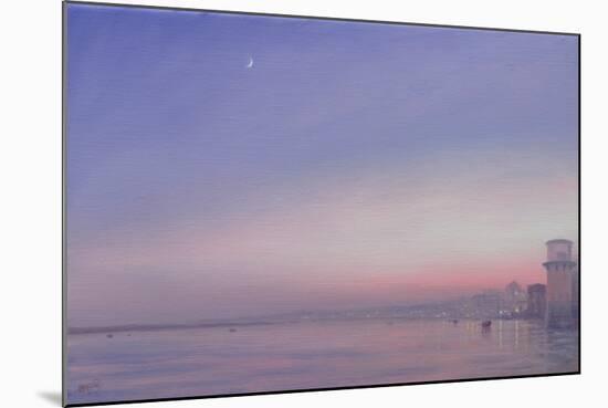Moon over Varanasi-Derek Hare-Mounted Giclee Print