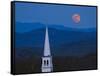 Moon Over Vermont Hills-Michael Blanchette Photography-Framed Stretched Canvas