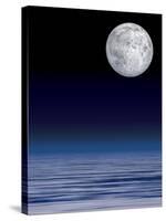 Moon Over Water-Laguna Design-Stretched Canvas