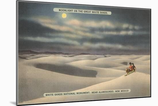 Moon over White Sands, New Mexico-null-Mounted Art Print