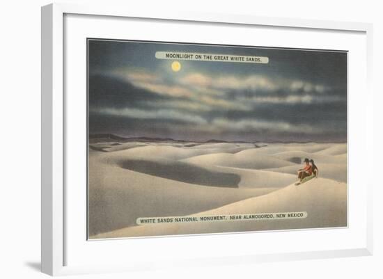 Moon over White Sands, New Mexico-null-Framed Art Print