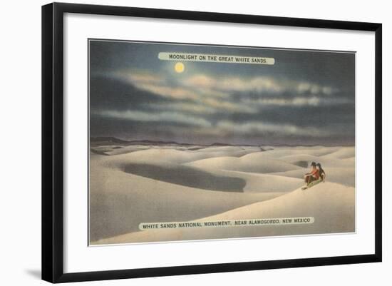 Moon over White Sands, New Mexico-null-Framed Art Print