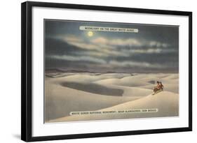 Moon over White Sands, New Mexico-null-Framed Art Print