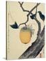 Moon, Persimmon and Grasshopper, 1807-Katsushika Hokusai-Stretched Canvas
