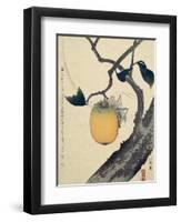 Moon, Persimmon and Grasshopper, 1807-Katsushika Hokusai-Framed Giclee Print