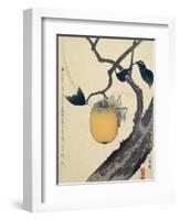 Moon, Persimmon and Grasshopper, 1807-Katsushika Hokusai-Framed Giclee Print