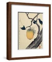 Moon, Persimmon and Grasshopper, 1807-Katsushika Hokusai-Framed Giclee Print