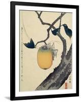 Moon, Persimmon and Grasshopper, 1807-Katsushika Hokusai-Framed Giclee Print