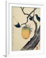 Moon, Persimmon and Grasshopper, 1807-Katsushika Hokusai-Framed Giclee Print