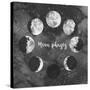 Moon Phases on Dark Galaxy Background-Eisfrei-Stretched Canvas