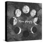 Moon Phases on Dark Galaxy Background-Eisfrei-Stretched Canvas