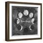 Moon Phases on Dark Galaxy Background-Eisfrei-Framed Art Print