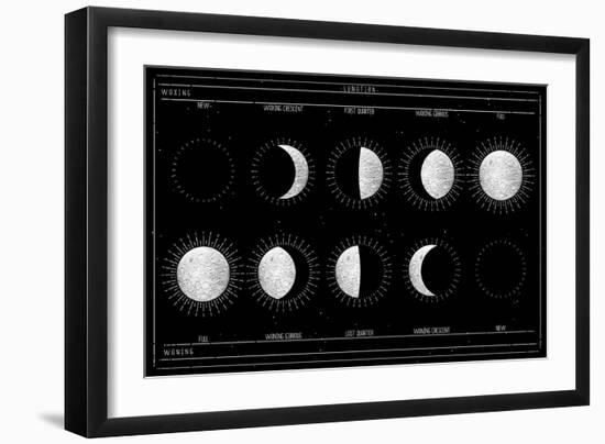 Moon Phases-null-Framed Art Print