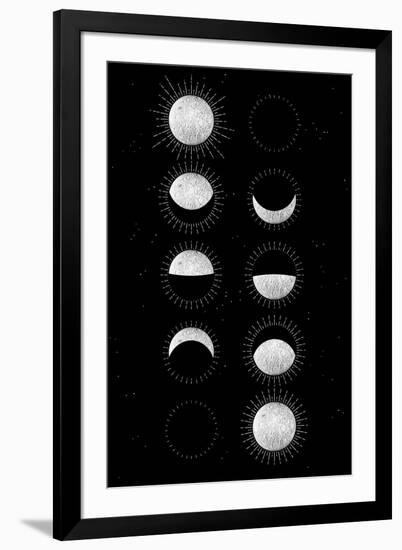 Moon Phases-null-Framed Art Print