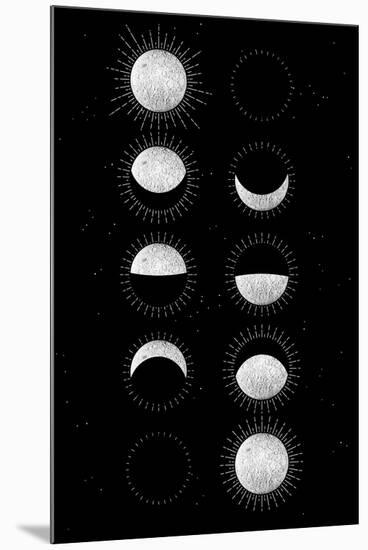 Moon Phases-null-Mounted Art Print