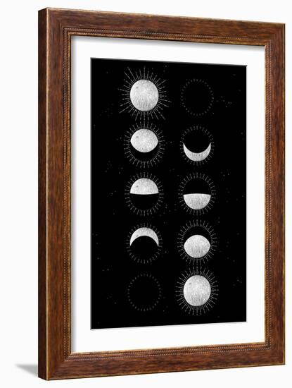 Moon Phases-null-Framed Art Print