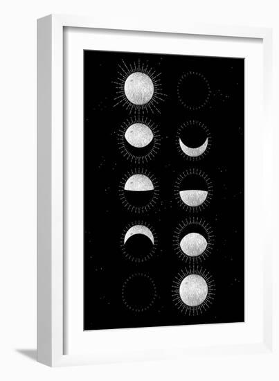 Moon Phases-null-Framed Art Print