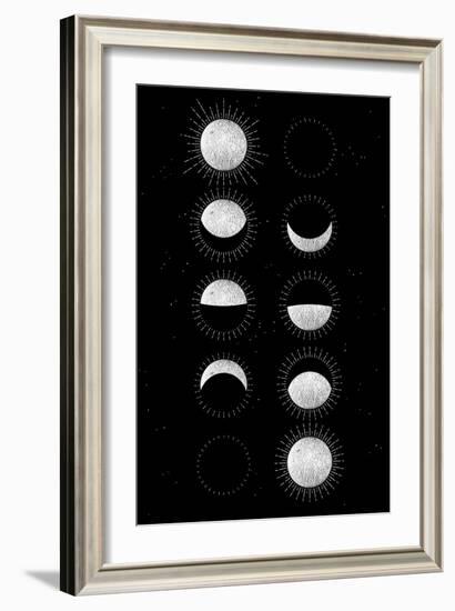 Moon Phases-null-Framed Art Print