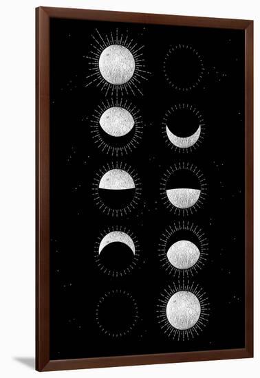 Moon Phases-null-Framed Art Print