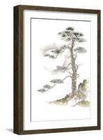 Moon Pine on White-Chris Paschke-Framed Art Print