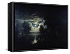 Moon Reflected in a Lake, 17th Century-null-Framed Stretched Canvas