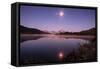 Moon Reflection at Oxbow Bend, Wyoming-Vincent James-Framed Stretched Canvas