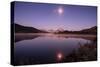 Moon Reflection at Oxbow Bend, Wyoming-Vincent James-Stretched Canvas