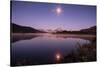 Moon Reflection at Oxbow Bend, Wyoming-Vincent James-Stretched Canvas