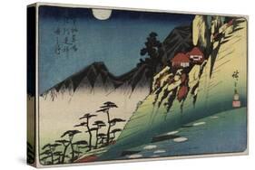 Moon Reflections on Rice Paddies of Sarashina, Shinshu Province, C. 1832-1839-Utagawa Hiroshige-Stretched Canvas