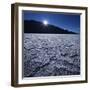 Moon Rise over Badwater in Death Valley.-Jon Hicks-Framed Photographic Print