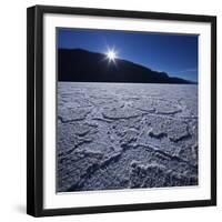 Moon Rise over Badwater in Death Valley.-Jon Hicks-Framed Photographic Print