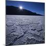 Moon Rise over Badwater in Death Valley.-Jon Hicks-Mounted Photographic Print