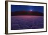 Moon Rise over Badwater.-Jon Hicks-Framed Photographic Print