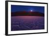 Moon Rise over Badwater.-Jon Hicks-Framed Photographic Print