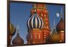 Moon Rise over St Basil's Cathedral.-Jon Hicks-Framed Photographic Print