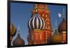 Moon Rise over St Basil's Cathedral.-Jon Hicks-Framed Photographic Print