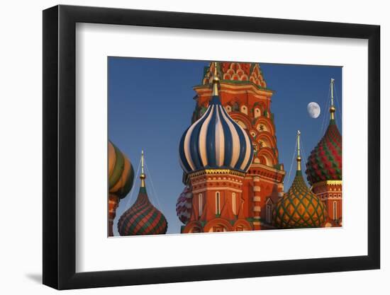 Moon Rise over St Basil's Cathedral.-Jon Hicks-Framed Photographic Print