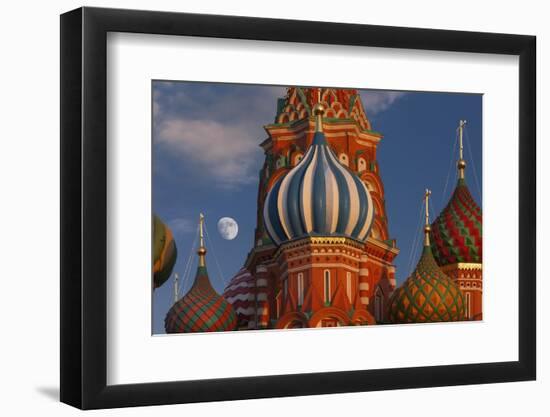 Moon Rise over St Basil's Cathedral.-Jon Hicks-Framed Photographic Print