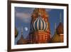 Moon Rise over St Basil's Cathedral.-Jon Hicks-Framed Photographic Print