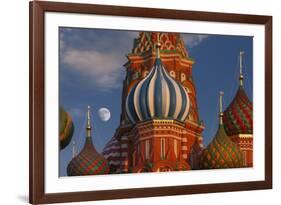 Moon Rise over St Basil's Cathedral.-Jon Hicks-Framed Photographic Print