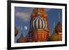 Moon Rise over St Basil's Cathedral.-Jon Hicks-Framed Photographic Print