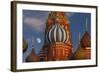 Moon Rise over St Basil's Cathedral.-Jon Hicks-Framed Photographic Print