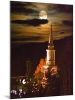 Moon Rises over a Church in Eagle River, Alaska-null-Mounted Photographic Print