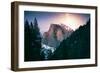 Moon Rising Behind Half Dome, Yosemite National Park, Hiking Outdoors-Vincent James-Framed Photographic Print