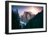 Moon Rising Behind Half Dome, Yosemite National Park, Hiking Outdoors-Vincent James-Framed Photographic Print